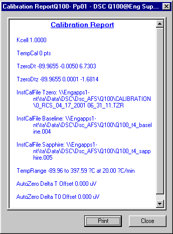 Calibration Report