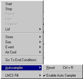 Control/Autosampler Menu