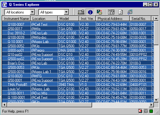 Instrument Information View