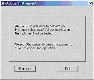 Shutdown Instrument Window